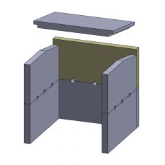 Rückwandstein oben/unten 342x160x25mm (Vermiculite) passend für Fireplace **