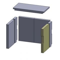 Wandstein vorne rechts 320x207x30mm (Schamotte) passend für Wamsler**