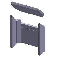 Feuerraumauskleidung 6-teilig passend für Fireplace** Kamine z.B. Adelaide, Kaminersatzteile, Flamado | schamotte-shop.de
