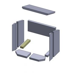 Feuerraumauskleidung Bodenstein hinten links / rechts 240 x 50 x 30 mm Brennraumauskleidung für Kaminöfen, Flamado | schamotte-shop.de
