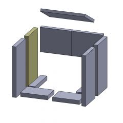 Feuerraumauskleidung Wandstein hinten links 380x190x30 mm Brennraum Ersatzteil, Flamado | schamotte-shop.de