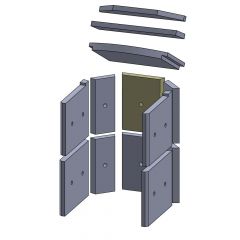 Rückwandstein oben 230 x 180 x 25 mm Brennraum Ersatzteil passend für Fireplace Alicante, Flamado | schamotte-shop.de
