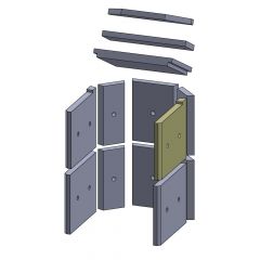 Wandstein vorne oben rechts 265 x 230 x 25 mm Brennraum Ersatzteil passend für Fireplace Frankfurt, Flamado | schamotte-shop.de
