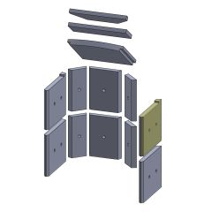 Wandstein vorne oben rechts 273 x 230 x 25 mm (Vermiculite), passend für Fireplace **