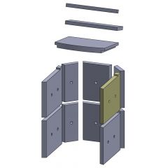 Wandstein vorne oben rechts 280 x 230 x 25 mm Brennraum Ersatzteil passend für Fireplace Casablanca, Flamado | schamotte-shop.de