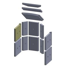 Wandstein vorne oben links 280 x 230 x 25 mm Brennraum Ersatzteil passend für Fireplace Casablanca, Flamado | schamotte-shop.de