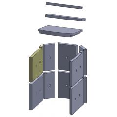 Wandstein vorne oben links 280 x 230 x 25 mm Brennraum Ersatzteil passend für Fireplace Casablanca, Flamado | schamotte-shop.de