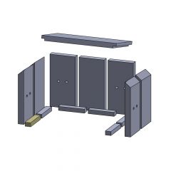 Bodenstein hinten/vorne links/rechts 138x25x30mm (Vermiculite) passend für Fireplace **