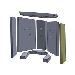 Wandstein vorne rechts 435x120x25mm (Vermiculite) passend für Fireplace** | schamotte-shop.de