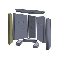 Wandstein vorne links 435x120x25mm (Vermiculite) passend für Fireplace** | schamotte-shop.de