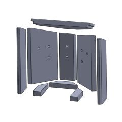 Feuerraumauskleidung 9-teilig passend für Fireplace** Kamine, Kaminersatzteile, Flamado | schamotte-shop.de