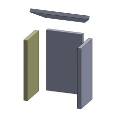 Wandstein links/rechts 545x270x35mm (Vermiculite) passend für Faber**