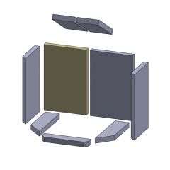 Rückwandstein links/rechts 400x262x30mm | Feuerraumauskleidung | PUR Schamotte | Schamotte-Shop.de