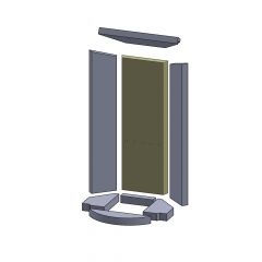 Rückwandstein 550x192x25mm (Vermiculite) passend für Oranier Arkona 7**