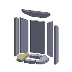 Bodenstein links 253 x 92 x 30 mm Brennraum Ersatzteil passend für Oranier** | schamotte-shop.de
