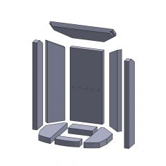 Feuerraumauskleidung 10-teilig passend für Oranier** Kamine, Kaminersatzteile, Flamado | schamotte-shop.de