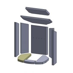 Bodenstein links 310 x 120 x 30 mm Brennraum Ersatzteil passend für Oranier** | schamotte-shop.de
