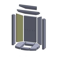 Wandstein hinten links/rechts 450x102x25mm (Vermiculite) passend für Oranier Pori 5A Typ**