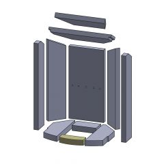Bodenstein vorne 134x51x30mm (Vermiculite) passend für Oranier Pori 5A Typ**