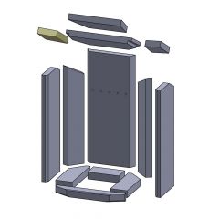 Abschirmung links 150x82x25mm | passend für Oranier** Pori 5D | Feuerraumauskleidung | Schamotte-Shop.de