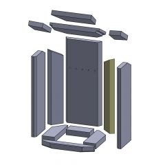 Wandstein hinten rechts 427x82x25mm (Vermiculite) passend für Oranier Pori 5D Typ 5575**