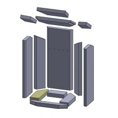 Bodenstein links 205 x 72 x 30 mm Brennraum Ersatzteil passend für Oranier** | schamotte-shop.de
