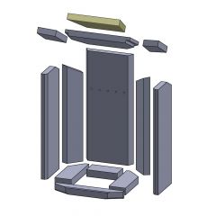Heizgasumlenkplatte oben 228x170x25mm | Feuerraumauskleidung | Oranier** Pori 5D | Schamotte-Shop.de