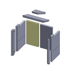 Rückwandstein links/rechts 390x195x25mm (Vermiculite) passend für GKT Aspen **