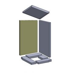 Wandstein links 550x285x25mm | Oranier** Corner 7| Feuerraumauskleidung | PUR Schamotte | Schamotte-Shop.de