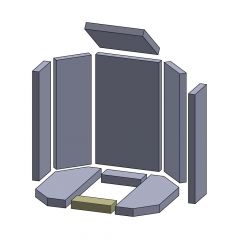 Bodenstein vorne/hinten 150x58x30mm (Vermiculite) passend für Oranier Kiruna 8 B Typ 4649-8**