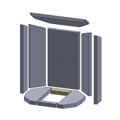 Bodenstein hinten 152x56x30mm (Vermiculite) passend für Oranier**