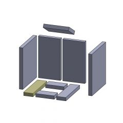 Bodenstein links/rechts 267x68x25mm (Vermiculite) passend für Oranier Nordik B Typ 4621-5**