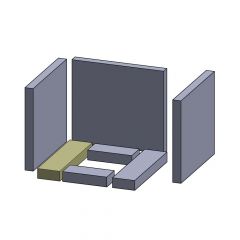 Bodenstein links/rechts 261x68x30mm (Schamotte) passend für Oranier**