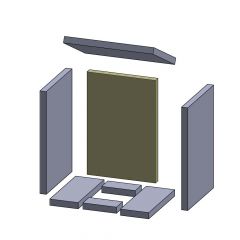 Rückwandstein 410x275x25mm (Schamotte) passend für Oranier Regina 8 Typ 4631-8**