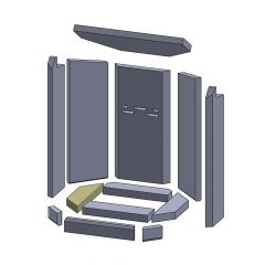 Bodenstein links 284x71x30mm » Oranier** KE 706