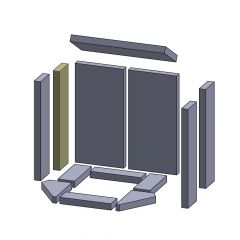 Wandstein hinten/vorne links/rechts 380x187x25mm ▷ für Skantherm** Adano A