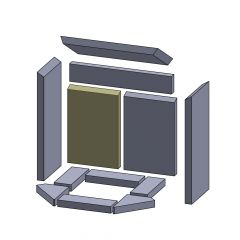 Rückwandstein links/rechts 280x188x25mm (Vermiculite) passend für Skantherm**