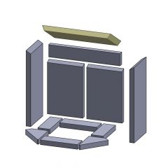 Heizgasumlenkplatte 362x170x25mm (Vermiculite) passend für Skantherm**