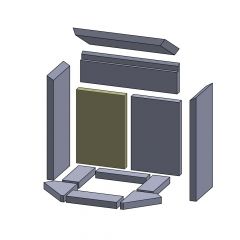 Rückwandstein links/rechts 285x188x25mm (Vermiculite) passend für Skantherm**