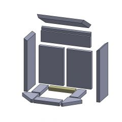 Bodenstein hinten 198x41x25mm (Vermiculite) passend für Skantherm**