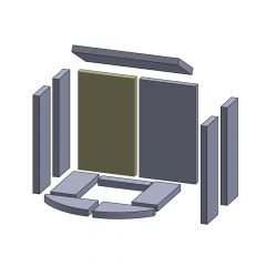 Rückwandstein links/rechts 380x220x25mm (Vermiculite) passend für Skantherm**