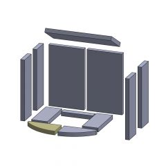 Bodenstein vorne links/rechts 205x109x25mm (Vermiculite) passend für Skantherm**