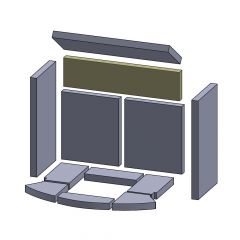 Rückwandstein oben 444x109x25mm (Vermiculite) passend für Skantherm**