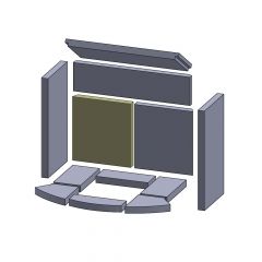 Rückwandstein links/rechts 242x223x25mm (Vermiculite) passend für Skantherm**