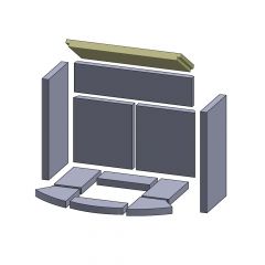 Heizgasumlenkplatte 434x172x25mm (Vermiculite) passend für Skantherm**