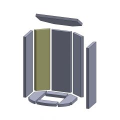 Wandstein hinten links/rechts 600x152x25mm (Vermiculite) passend für Skantherm**