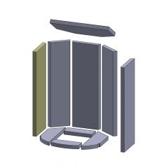 Wandstein vorne links/rechts 600x152x25mm (Vermiculite) passend für Skantherm**