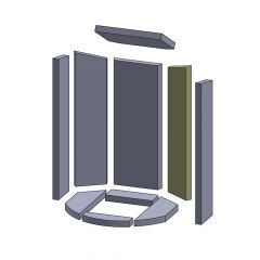 Wandstein hinten rechts 554x133x25mm (Vermiculite) ▷ für Skantherm** Cado B