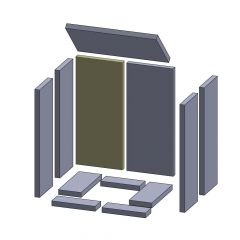 Rückwandstein links/rechts 540x235x25mm (Vermiculite) für Skantherm** Nobus 