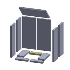 Bodenstein hinten 198x75x25mm (Vermiculite) für Skantherm** Nobus